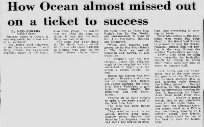 How Ocean Almost Missed Out On A Ticket To Success