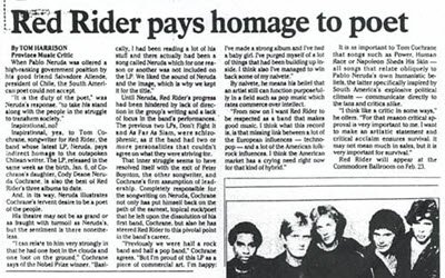 Red Rider Pays Homage To A Poet